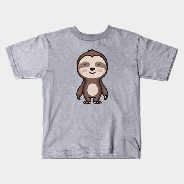 Cute Sloth Cartoon Kids T-Shirt by SLAG_Creative